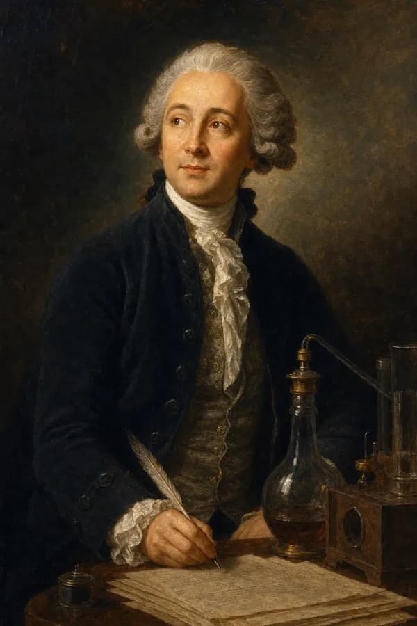 Oil painting portrait of Antoine Lavoisier
