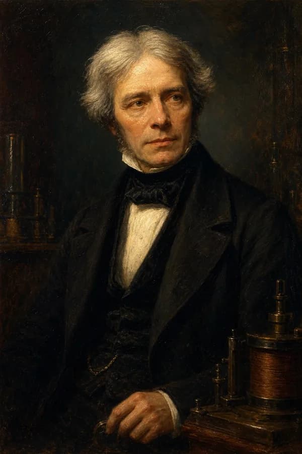 Oil painting portrait of Michael Faraday